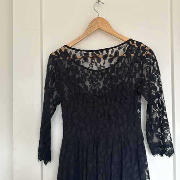 Free People Black Lace mini skater style dress - Picture 9 of 11